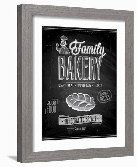 Vintage Bakery Poster - Chalkboard-avean-Framed Art Print