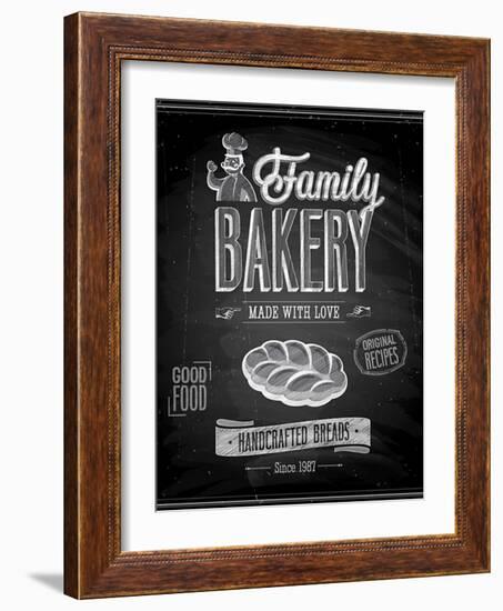 Vintage Bakery Poster - Chalkboard-avean-Framed Art Print