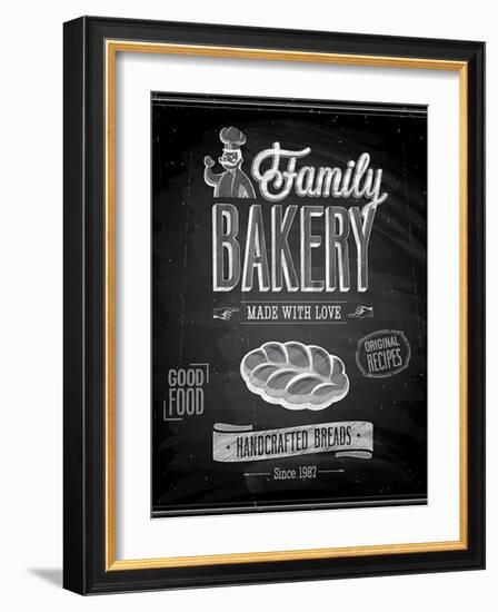 Vintage Bakery Poster - Chalkboard-avean-Framed Art Print