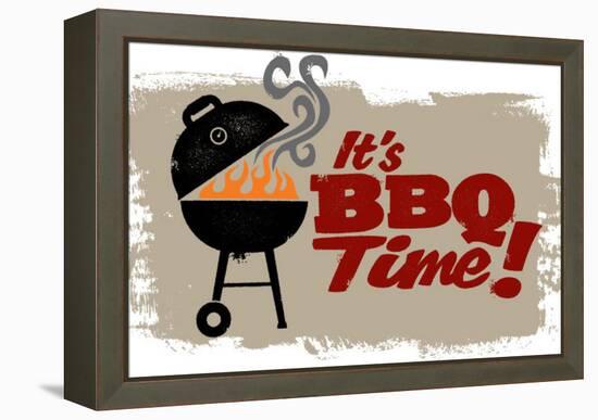 Vintage Bbq Grill Party-daveh900-Framed Stretched Canvas