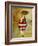 Vintage Beach Girl Red Stripes-Jennifer Garant-Framed Giclee Print