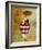 Vintage Beach Girl Red Stripes-Jennifer Garant-Framed Giclee Print