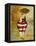 Vintage Beach Girl Red Stripes-Jennifer Garant-Framed Premier Image Canvas