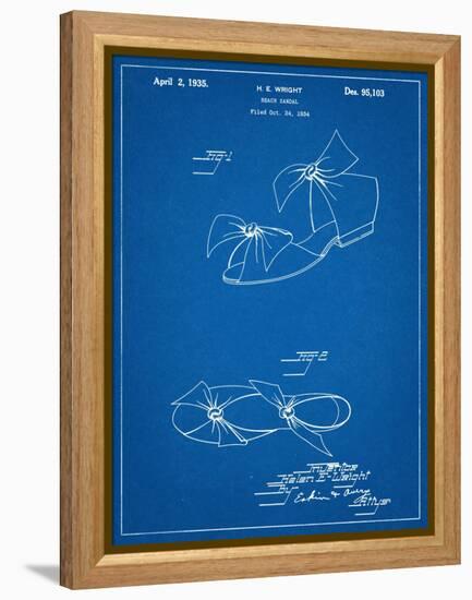 Vintage Beach Sandal Patent 1934-null-Framed Stretched Canvas