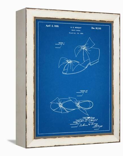 Vintage Beach Sandal Patent 1934-null-Framed Stretched Canvas