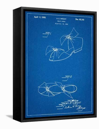 Vintage Beach Sandal Patent 1934-null-Framed Stretched Canvas
