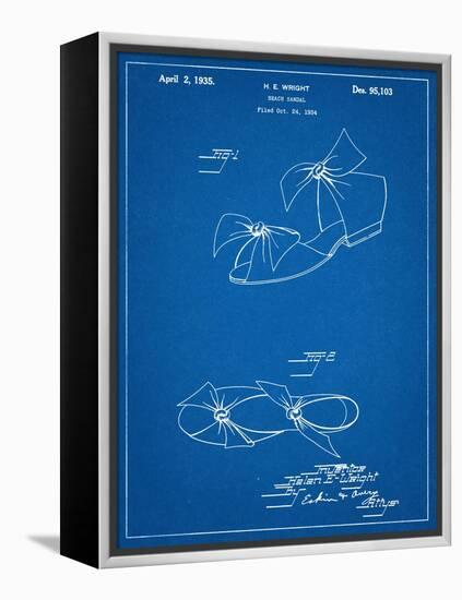 Vintage Beach Sandal Patent 1934-null-Framed Stretched Canvas