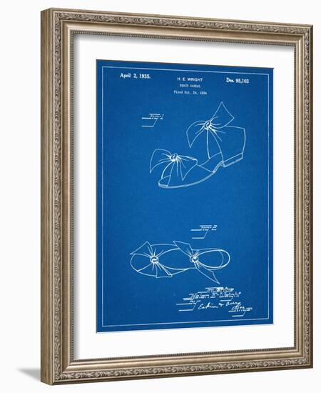 Vintage Beach Sandal Patent 1934-null-Framed Art Print