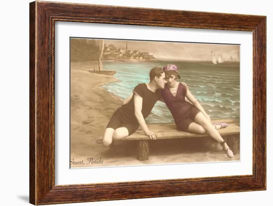 Vintage Beachgoing Couple, Stuart, Florida-null-Framed Art Print