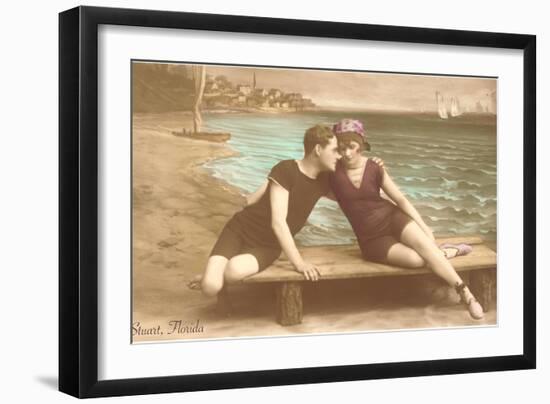 Vintage Beachgoing Couple, Stuart, Florida-null-Framed Art Print