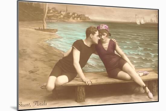 Vintage Beachgoing Couple, Stuart, Florida-null-Mounted Art Print