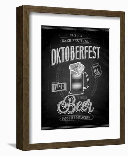 Vintage Beer Brewery Poster - Chalkboard-avean-Framed Art Print