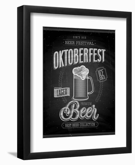 Vintage Beer Brewery Poster - Chalkboard-avean-Framed Art Print