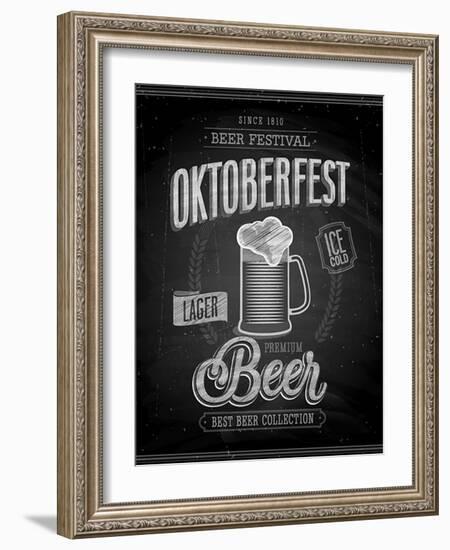 Vintage Beer Brewery Poster - Chalkboard-avean-Framed Art Print