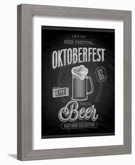 Vintage Beer Brewery Poster - Chalkboard-avean-Framed Art Print