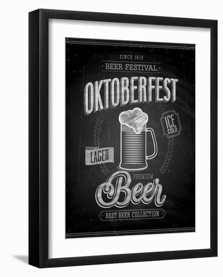 Vintage Beer Brewery Poster - Chalkboard-avean-Framed Art Print