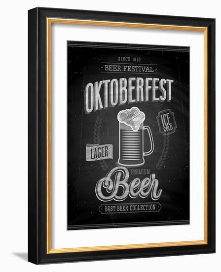 Vintage Beer Brewery Poster - Chalkboard-avean-Framed Art Print