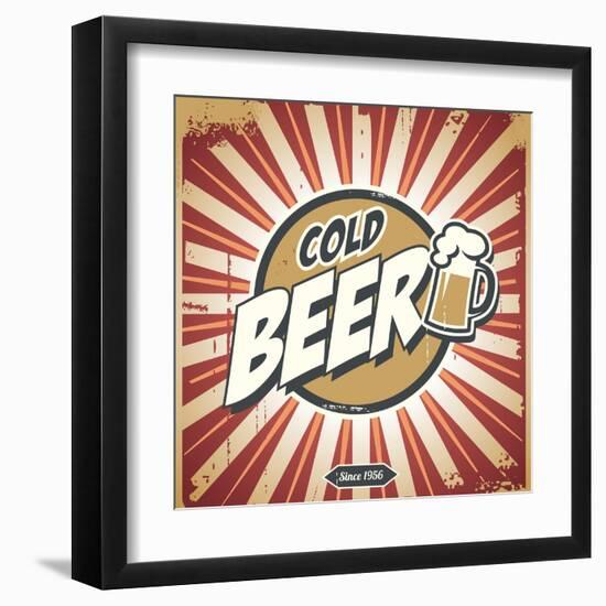 Vintage Beer Poster-Lukeruk-Framed Art Print