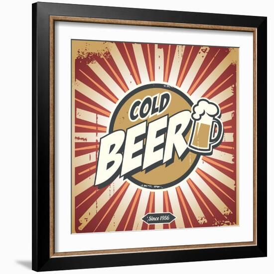 Vintage Beer Poster-Lukeruk-Framed Art Print