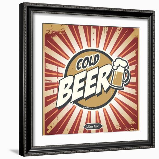 Vintage Beer Poster-Lukeruk-Framed Art Print