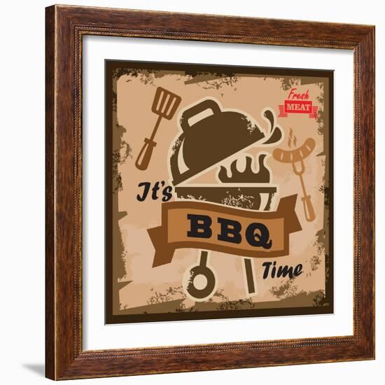 Vintage Beer Sign-bioraven-Framed Art Print