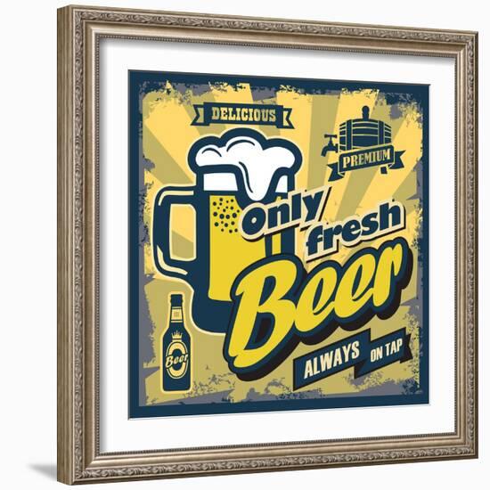 Vintage Beer Sign-bioraven-Framed Art Print