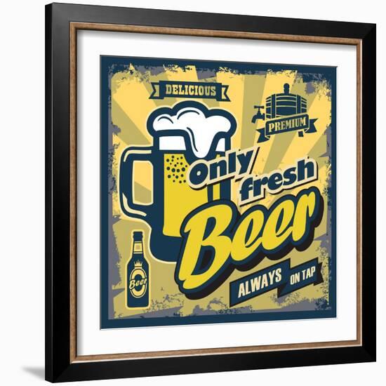 Vintage Beer Sign-bioraven-Framed Art Print