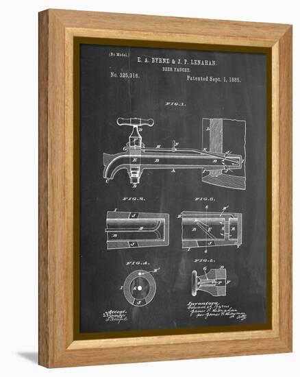 Vintage Beer Tap Patent-null-Framed Stretched Canvas