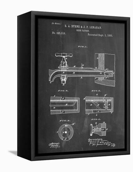 Vintage Beer Tap Patent-null-Framed Stretched Canvas