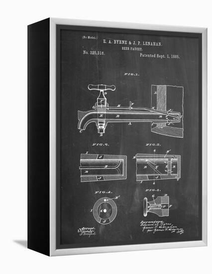 Vintage Beer Tap Patent-null-Framed Stretched Canvas