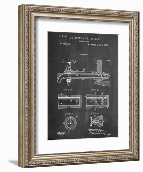 Vintage Beer Tap Patent--Framed Art Print