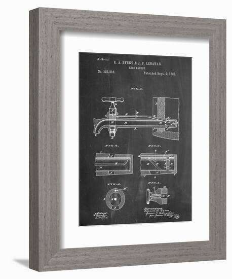 Vintage Beer Tap Patent-null-Framed Art Print