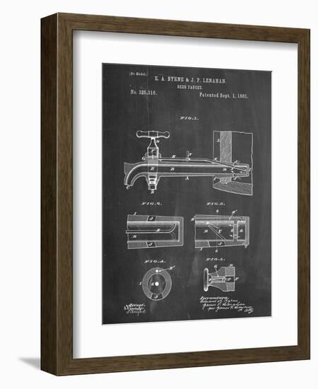 Vintage Beer Tap Patent-null-Framed Art Print