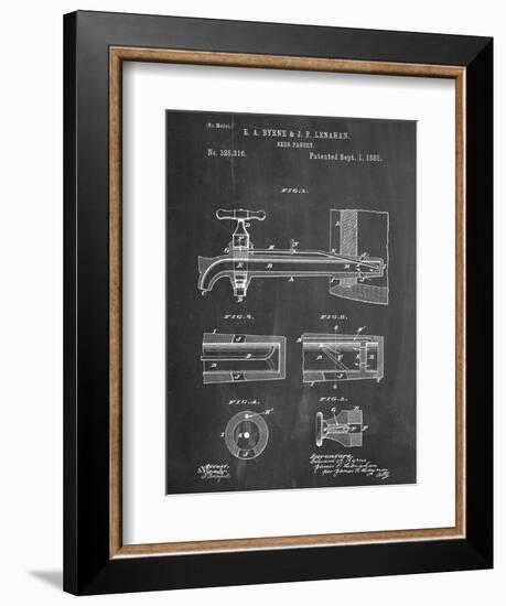 Vintage Beer Tap Patent-null-Framed Art Print