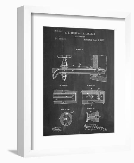 Vintage Beer Tap Patent-null-Framed Art Print