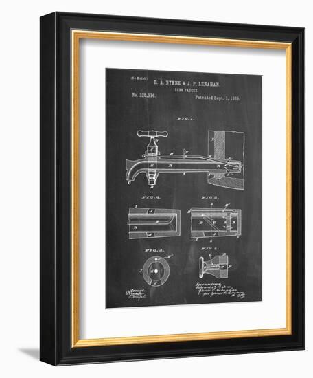Vintage Beer Tap Patent-null-Framed Premium Giclee Print