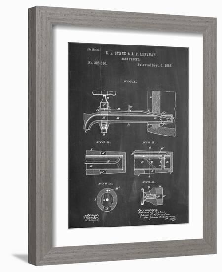 Vintage Beer Tap Patent-null-Framed Art Print