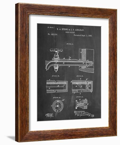 Vintage Beer Tap Patent-null-Framed Art Print