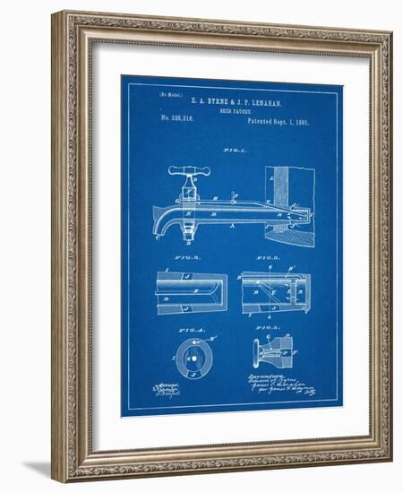 Vintage Beer Tap Patent-null-Framed Art Print