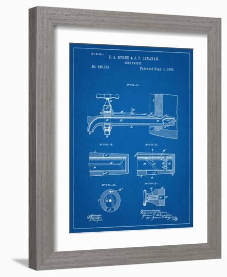 Vintage Beer Tap Patent-null-Framed Art Print