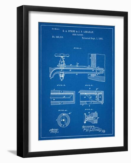 Vintage Beer Tap Patent-null-Framed Art Print