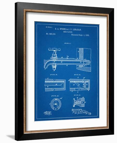 Vintage Beer Tap Patent-null-Framed Art Print