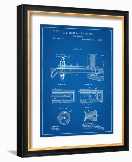 Vintage Beer Tap Patent-null-Framed Art Print