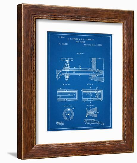 Vintage Beer Tap Patent-null-Framed Art Print