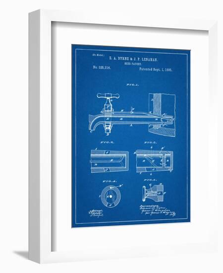 Vintage Beer Tap Patent-null-Framed Art Print