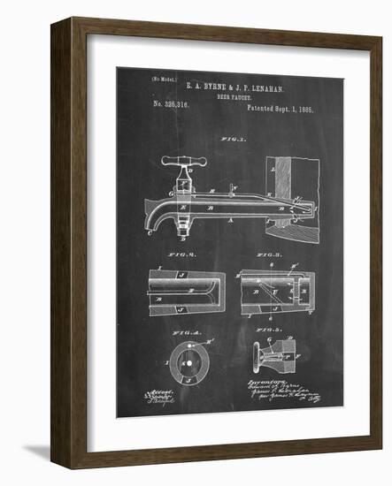 Vintage Beer Tap Patent-null-Framed Art Print