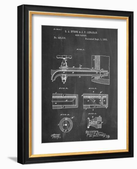 Vintage Beer Tap Patent-null-Framed Art Print