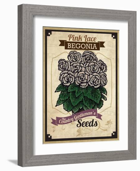 Vintage Begonia Seed Packet-null-Framed Giclee Print