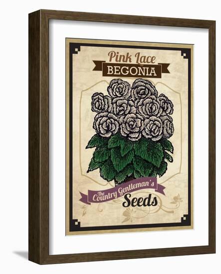 Vintage Begonia Seed Packet-null-Framed Giclee Print