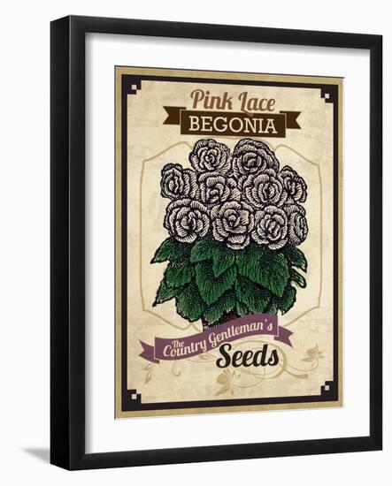 Vintage Begonia Seed Packet-null-Framed Giclee Print